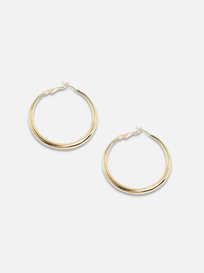 Gold-Plated Circular Hoop Earrings