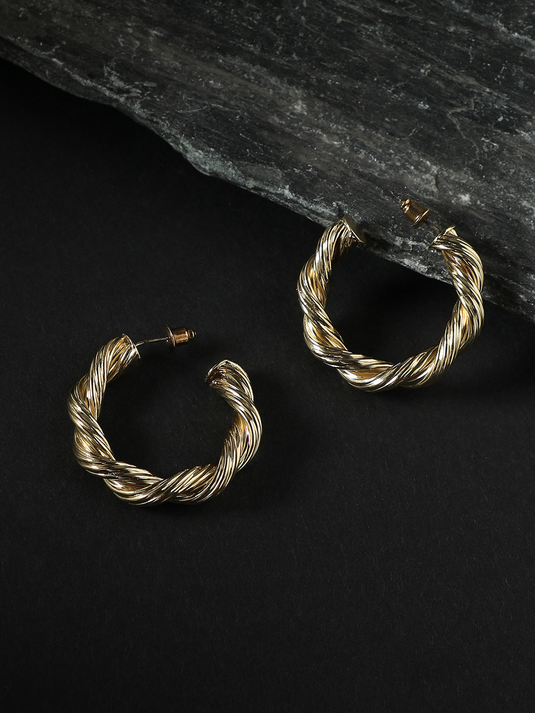 Contemporary Half Hoop Earrings