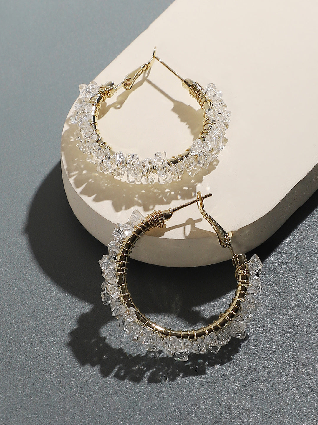 Gold-Plated Circular Hoop Earrings