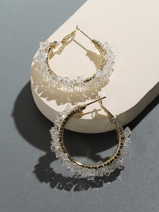 Gold-Plated Circular Hoop Earrings