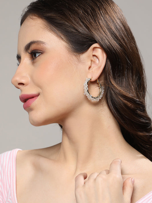 Gold-Plated Circular Hoop Earrings