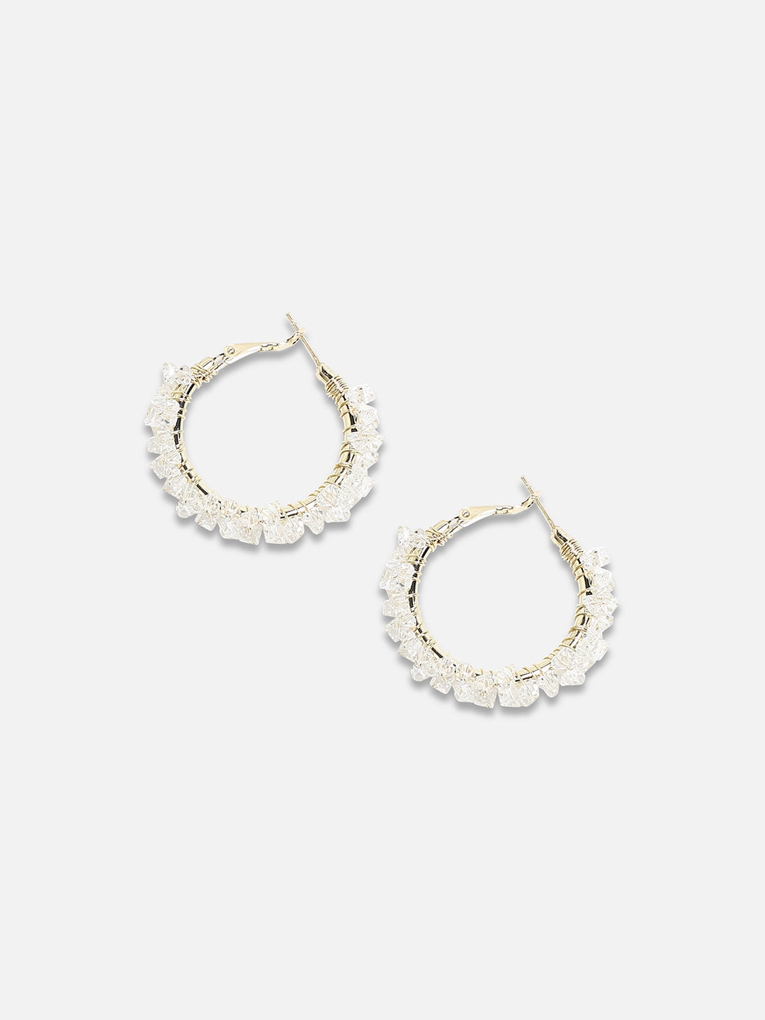 Gold-Plated Circular Hoop Earrings