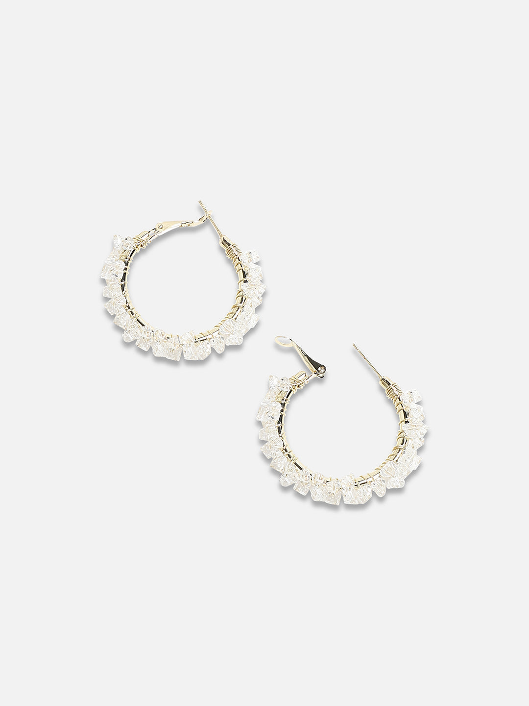 Gold-Plated Circular Hoop Earrings