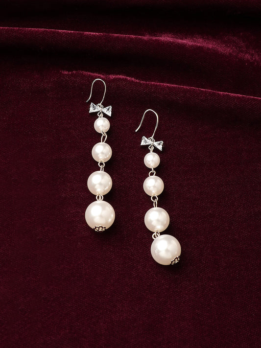 Silver Plated Pearls Drop Earrings