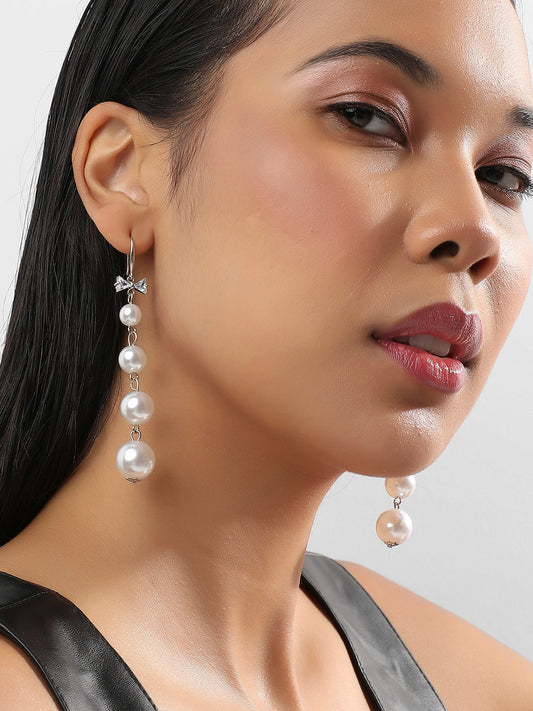 Silver Plated Pearls Drop Earrings