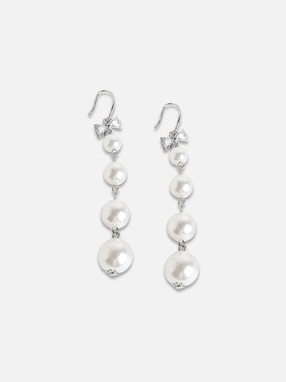 Silver Plated Pearls Drop Earrings