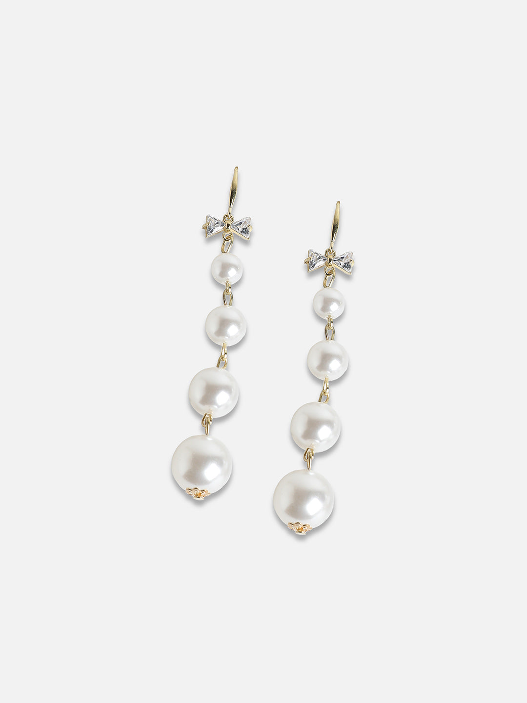 Gold-Plated Beaded Drop Earrings