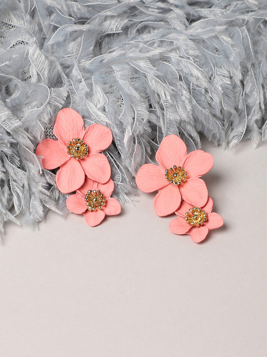 Gold-Plated Floral Drop Earrings