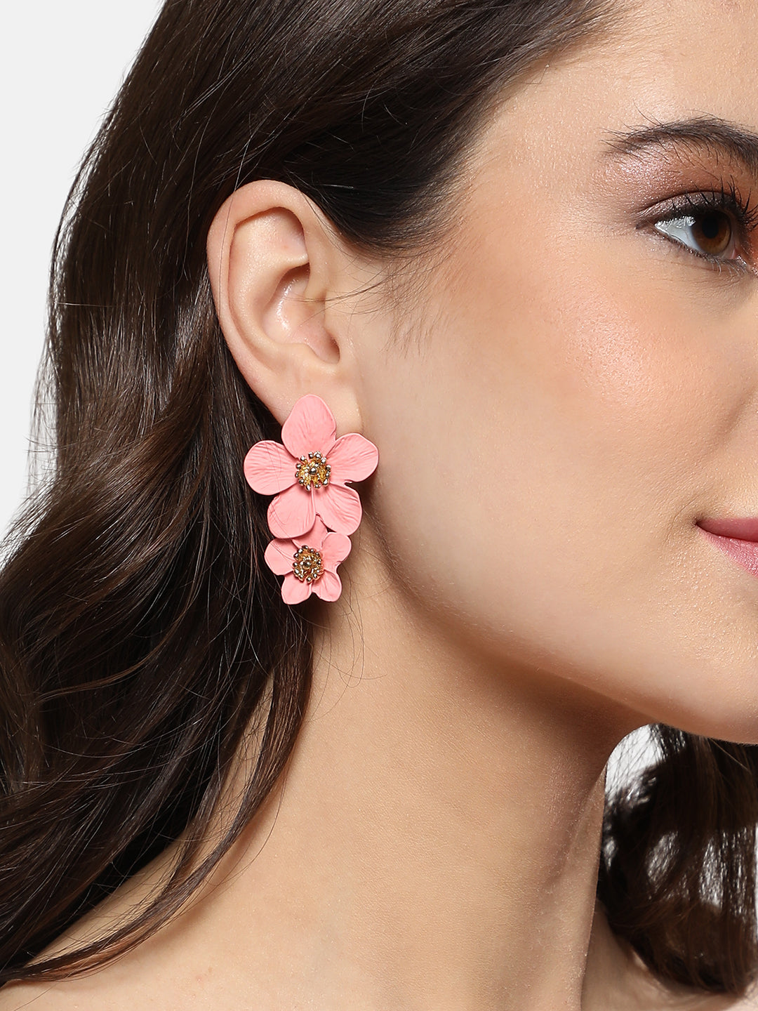 Gold-Plated Floral Drop Earrings