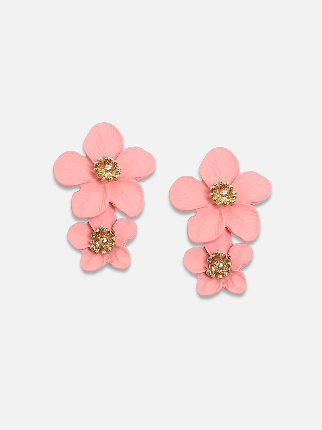 Gold-Plated Floral Drop Earrings