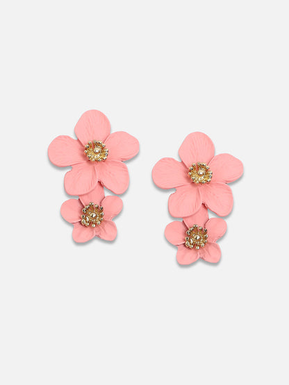 Gold-Plated Floral Drop Earrings