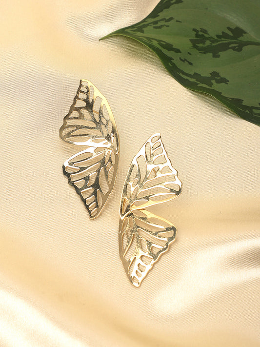 Gold-Plated Contemporary Drop Earrings