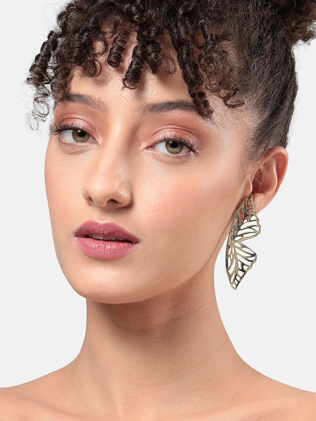 Gold-Plated Contemporary Drop Earrings