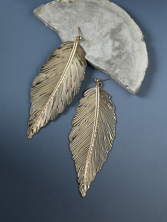 Gold-Plated Contemporary Drop Earrings