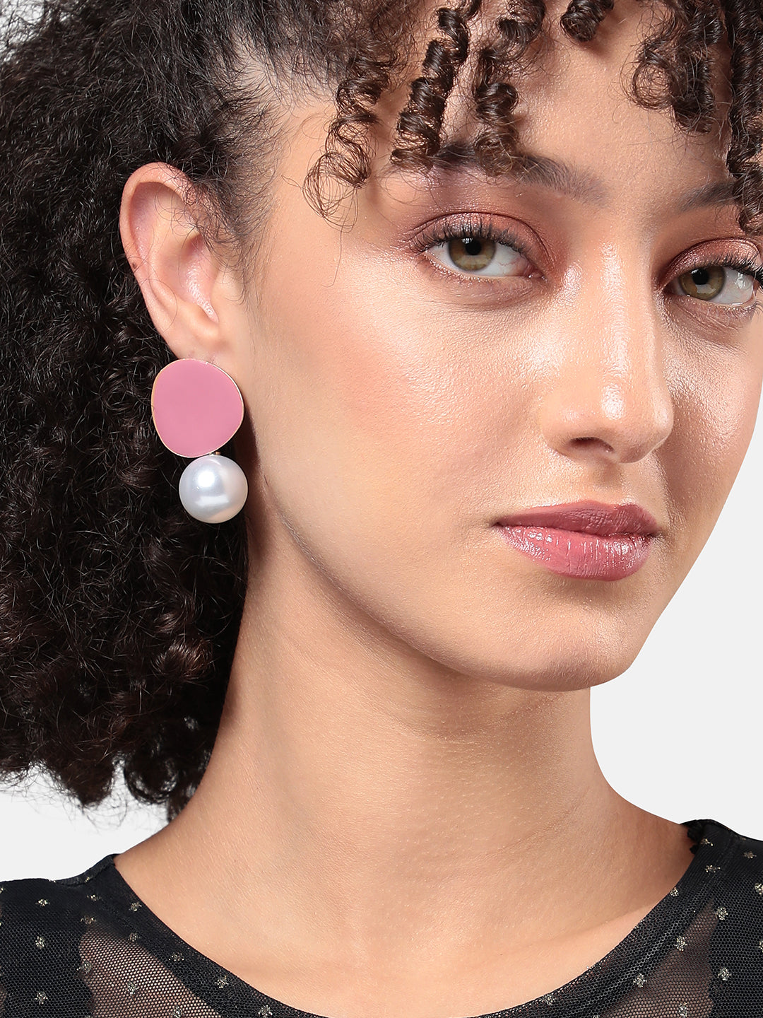 Gold-Plated Pearls Beaded Contemporary Drop Earrings