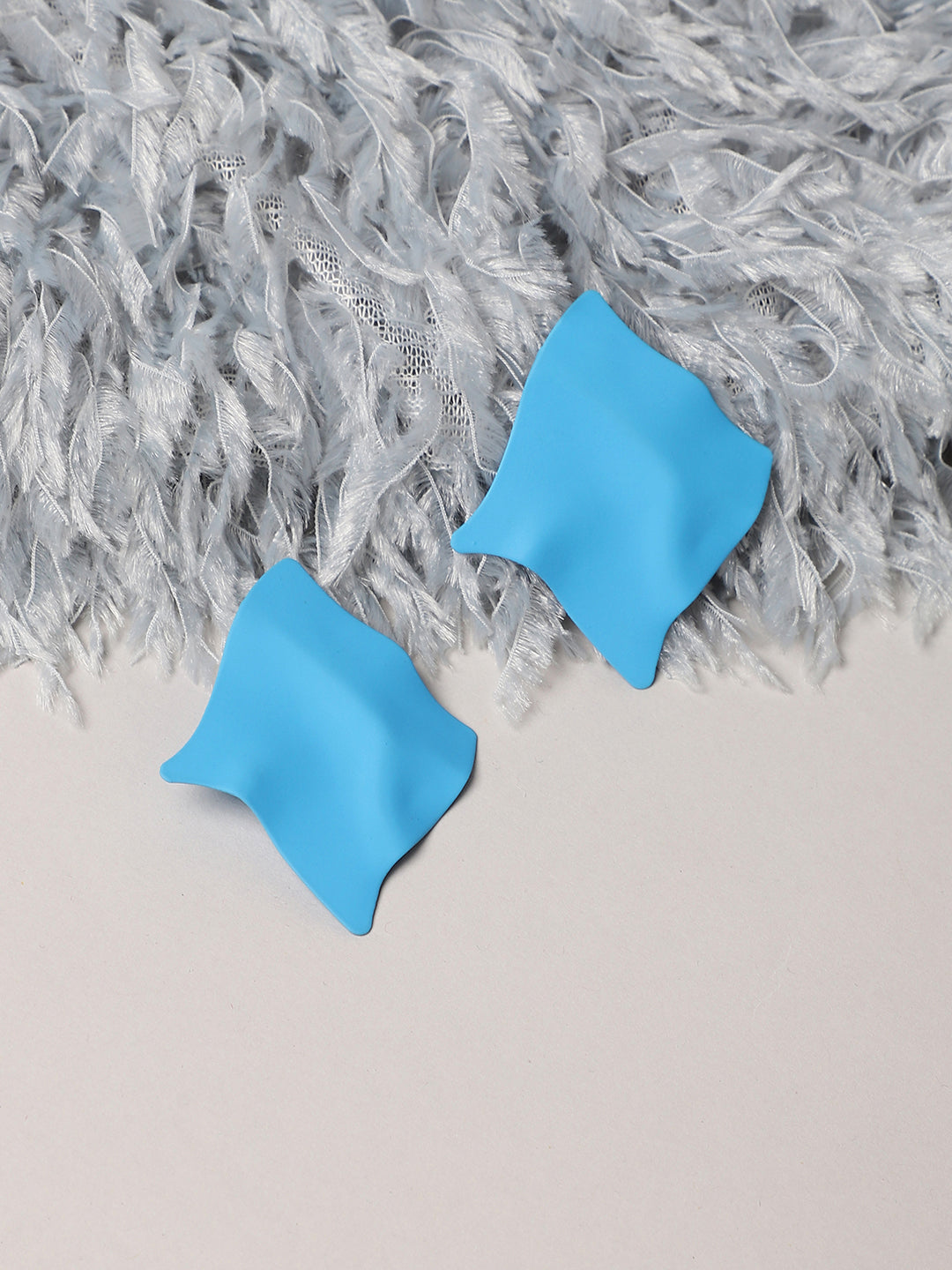 Gold-Plated Contemporary Ripple Drop Earrings