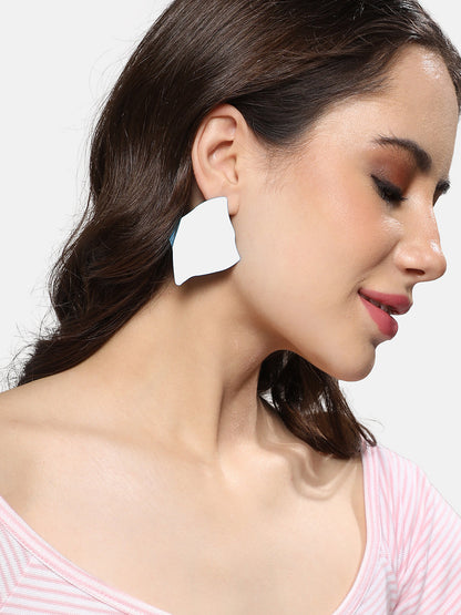 Gold-Plated Contemporary Ripple Drop Earrings