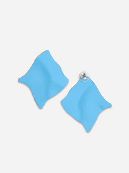 Gold-Plated Contemporary Ripple Drop Earrings