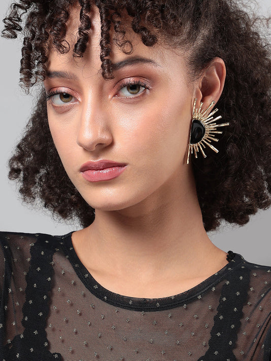 Artificial Beads Gold-Plated Drop Earrings