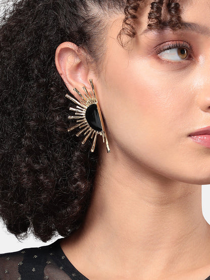 Artificial Beads Gold-Plated Drop Earrings