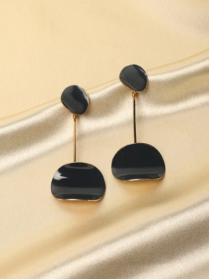 Gold-Plated Contemporary Drop Earrings