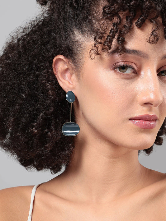 Gold-Plated Contemporary Drop Earrings
