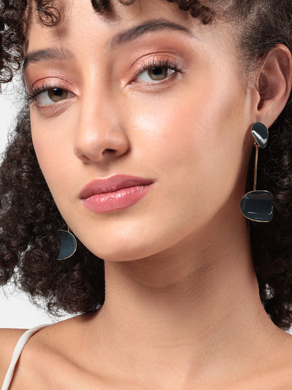 Gold-Plated Contemporary Drop Earrings