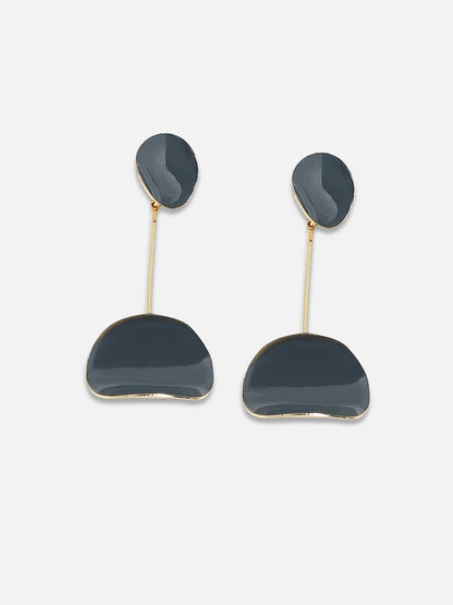 Gold-Plated Contemporary Drop Earrings
