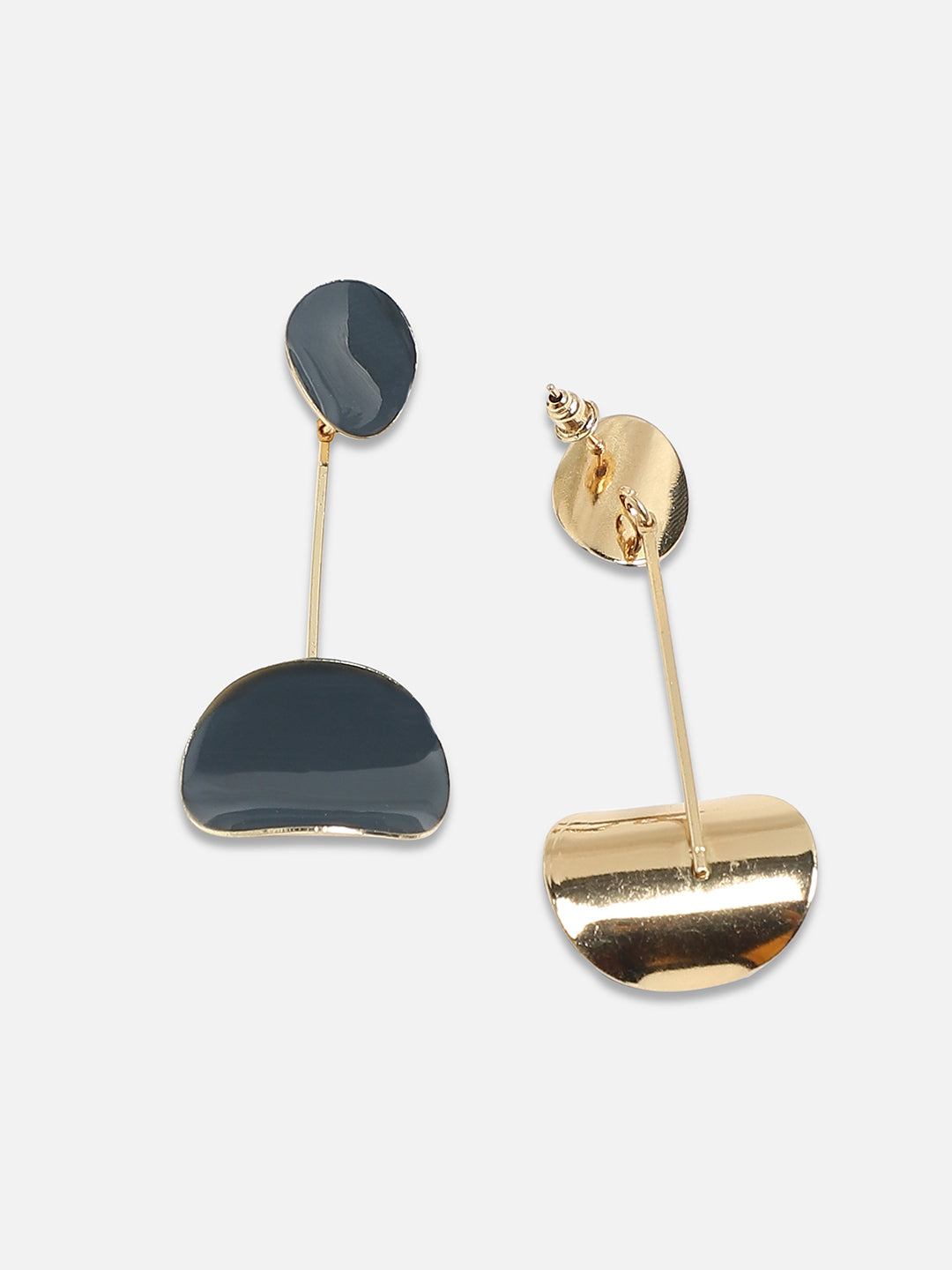 Gold-Plated Contemporary Drop Earrings