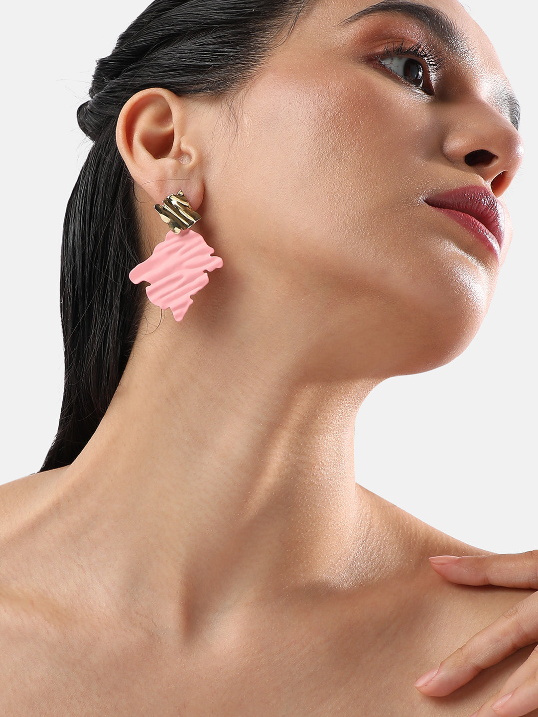 Gold-Plated Contemporary Drop Earrings