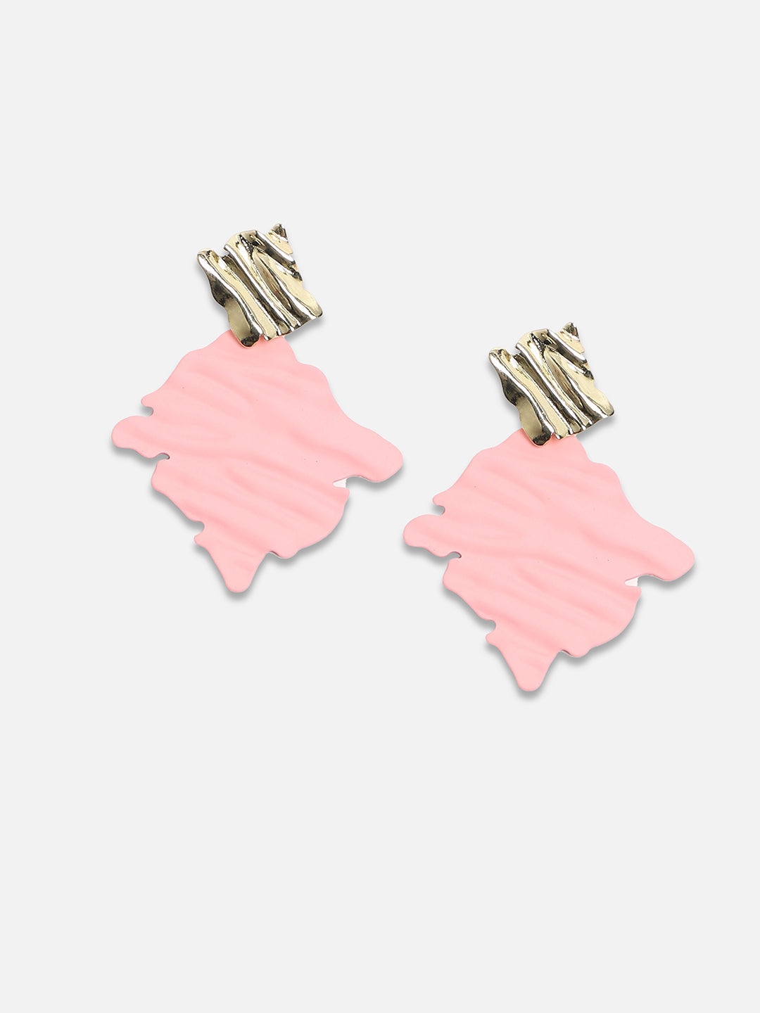 Gold-Plated Contemporary Drop Earrings