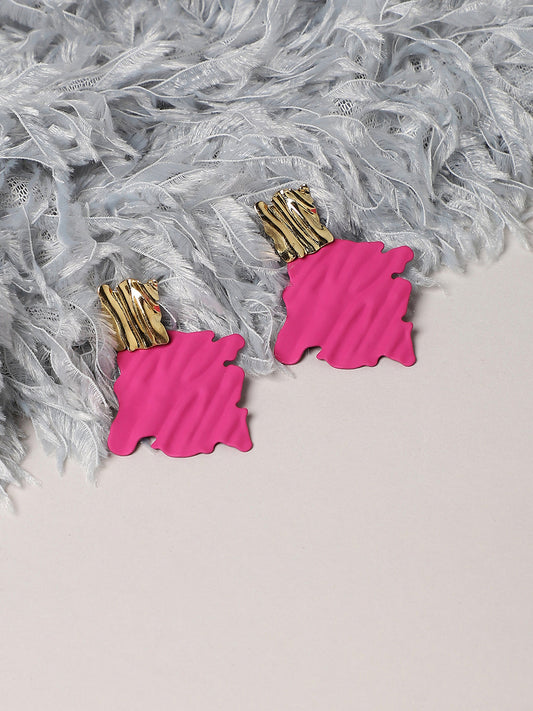 Gold-Plated Contemporary Drop Earrings