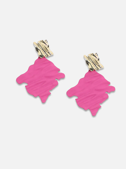 Gold-Plated Contemporary Drop Earrings