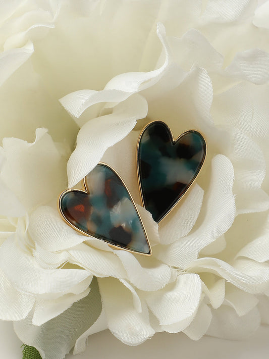 Gold-Plated Heart Shaped Studs