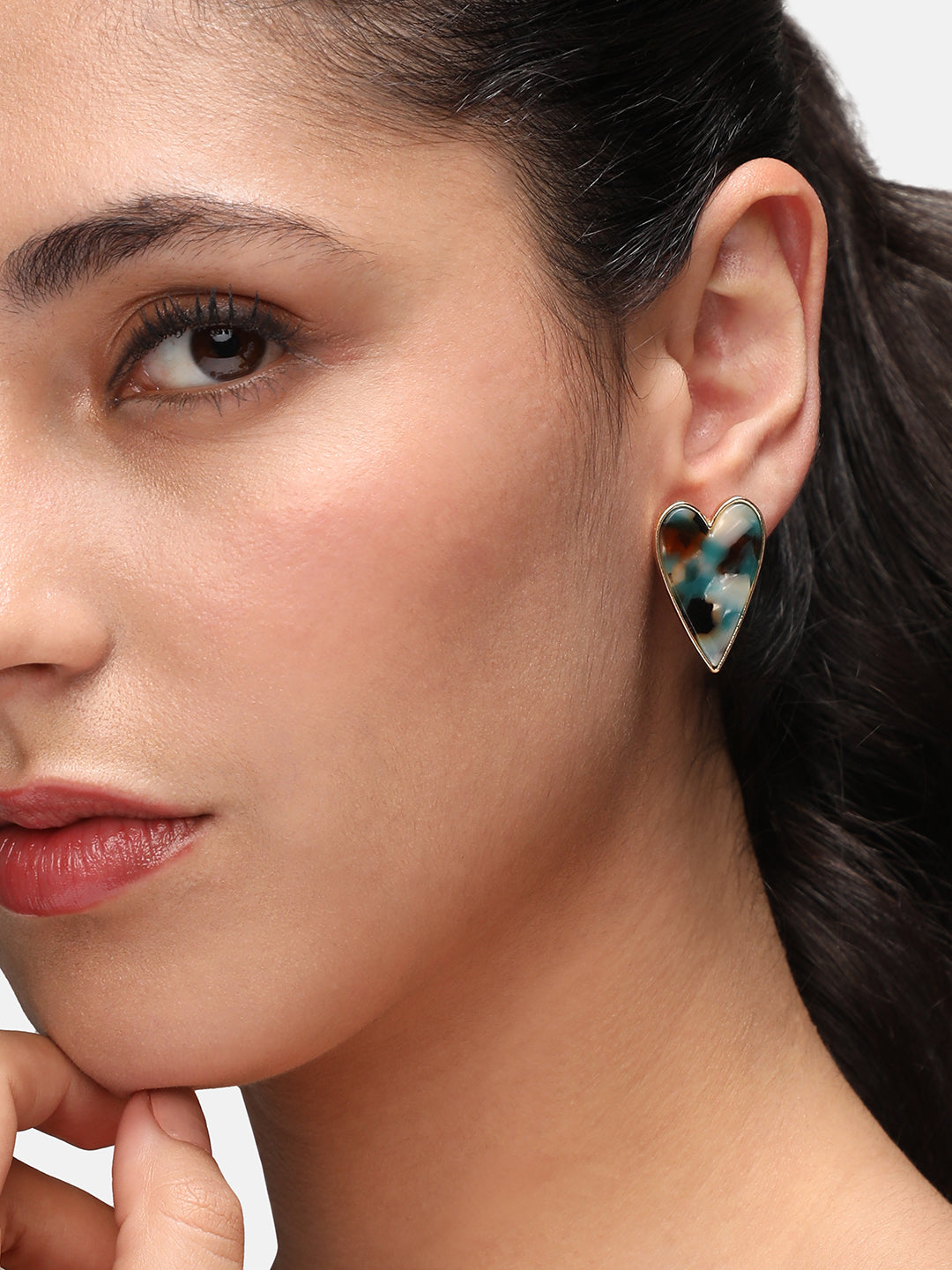 Gold-Plated Heart Shaped Studs