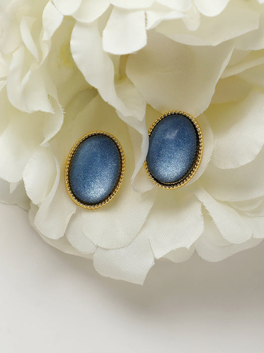 Gold-Plated Stone Studded Studs Earrings