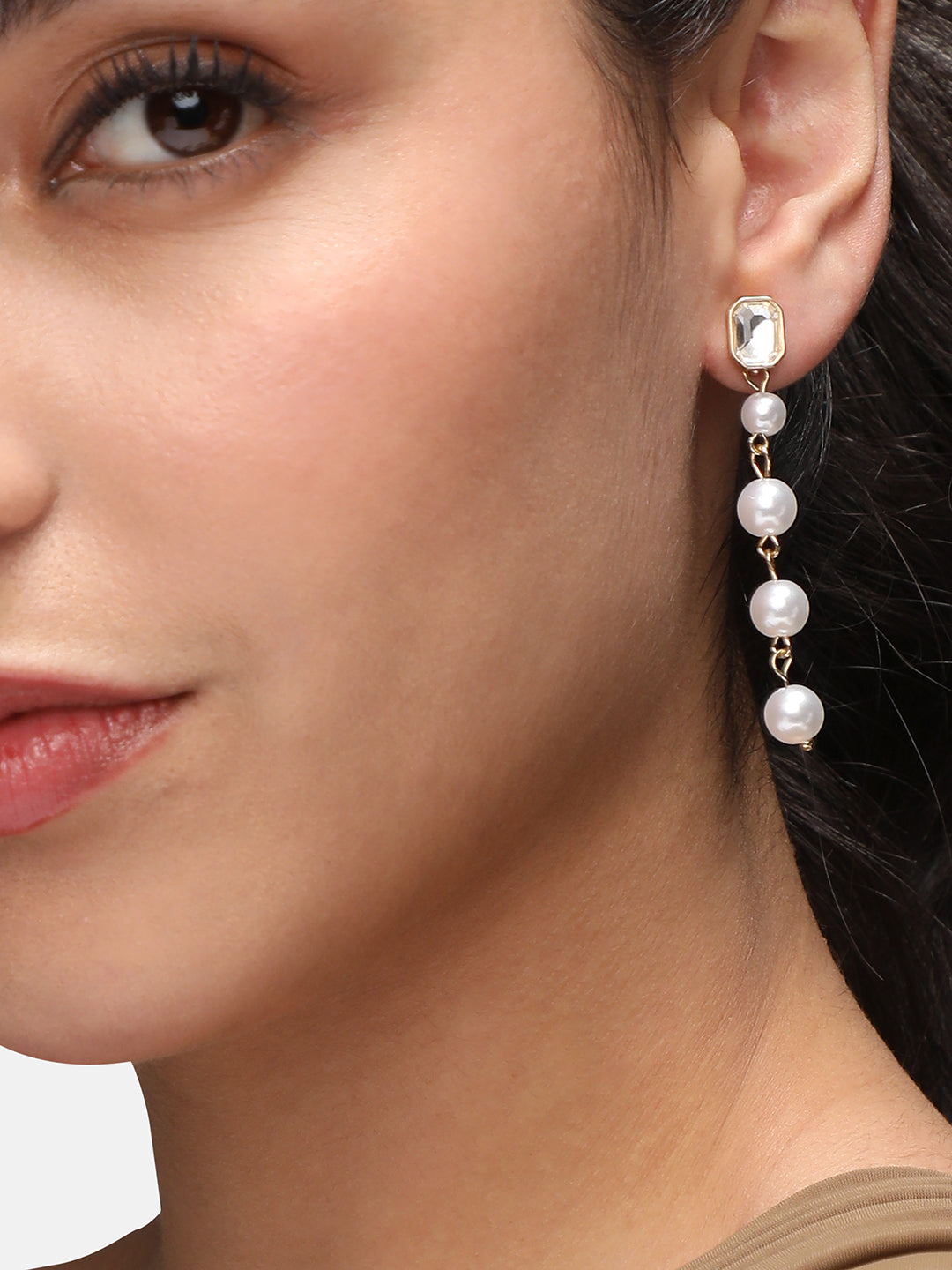 Gold-Plated Contemporary Drop Earrings
