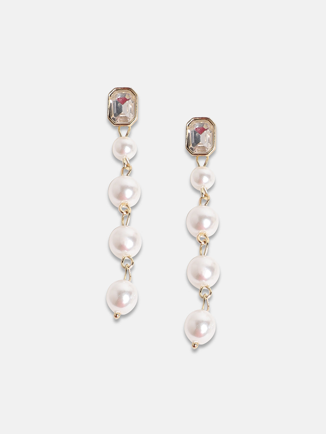 Gold-Plated Contemporary Drop Earrings