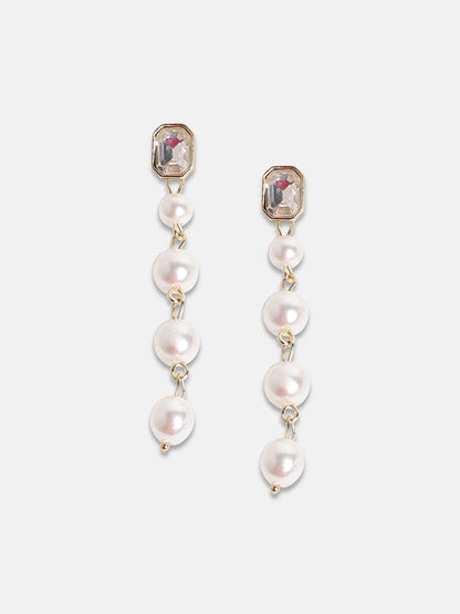 Gold-Plated Contemporary Drop Earrings