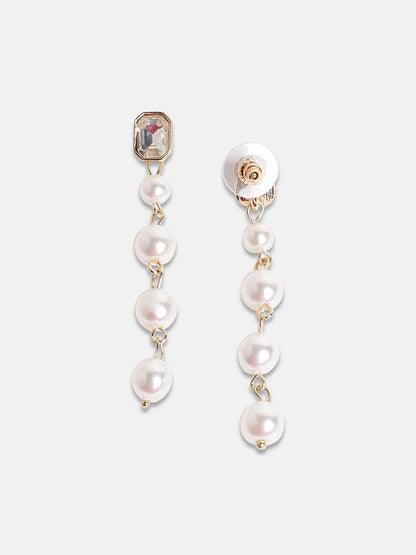 Gold-Plated Contemporary Drop Earrings