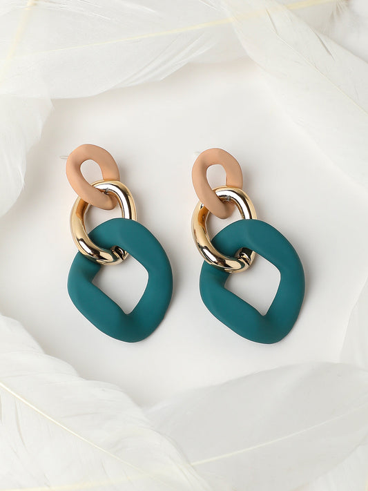 Gold-Plated Contemporary Drop Earrings