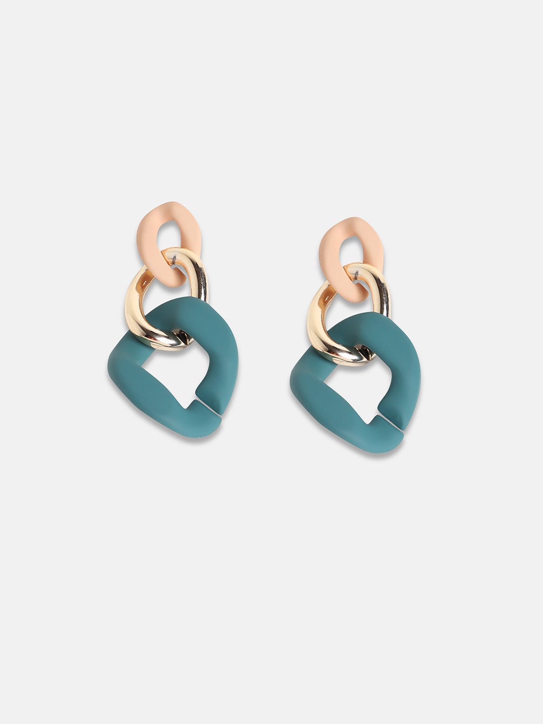 Gold-Plated Contemporary Drop Earrings
