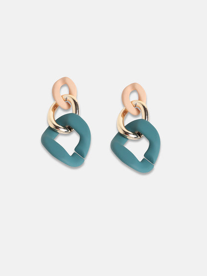 Gold-Plated Contemporary Drop Earrings