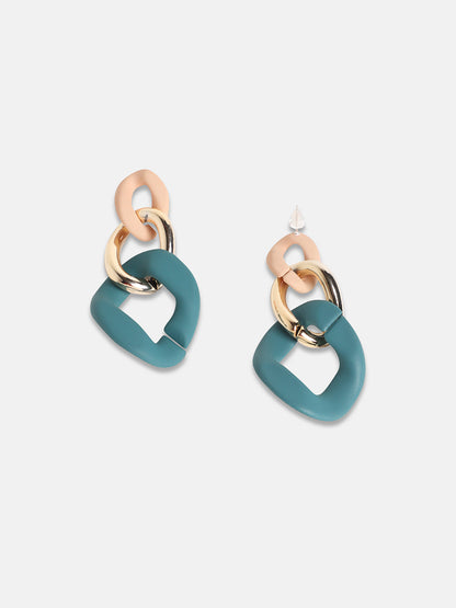 Gold-Plated Contemporary Drop Earrings