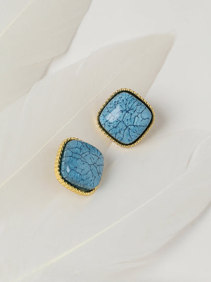 Gold-Plated Stone Studded Studs Earrings