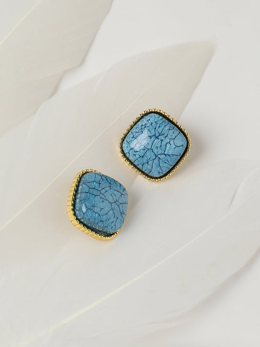 Gold-Plated Stone Studded Studs Earrings