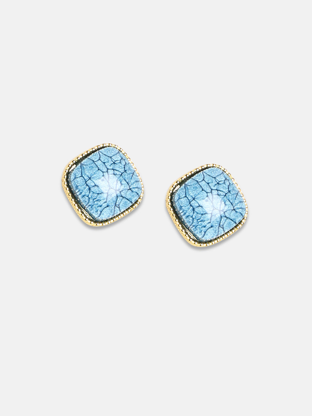 Gold-Plated Stone Studded Studs Earrings