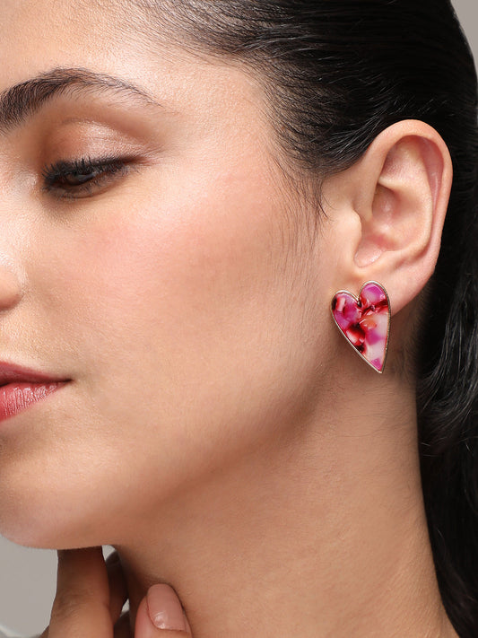 Gold-Plated Heart Shape Studs Earrings