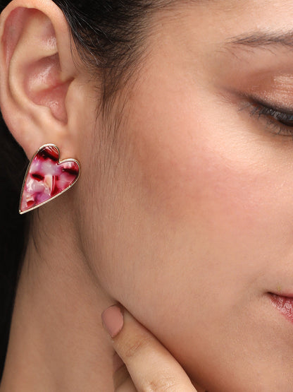 Gold-Plated Heart Shape Studs Earrings