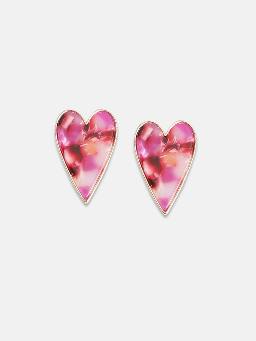Gold-Plated Heart Shape Studs Earrings